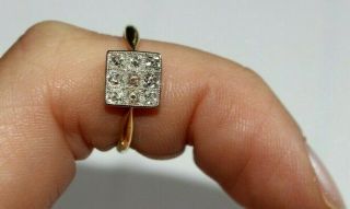 Antique Art Deco 18ct gold & rose cut diamonds ring.  Size L.  Stunning. 2