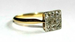 Antique Art Deco 18ct gold & rose cut diamonds ring.  Size L.  Stunning. 3