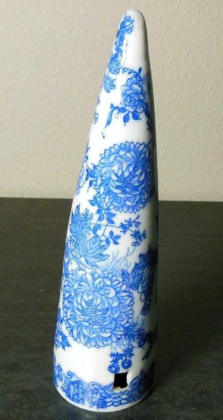 Old Chinese Blue And White Transfer Printed Wall Pocket Or Sconce Chrysanthemum