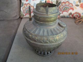 Large Brass Oil Lamp Base To Restore Parts Gwtw Base