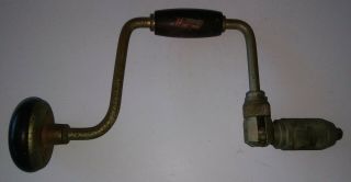 Hand Drill Auger 13 - Inch Vintage Stanley Handyman With Wood Handle