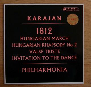 Columbia B/s - Sax 2302 - Karajan & Philharmonia - Nm