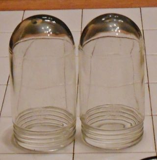 2 Vintage Crouse Hinds V75 Industrial Clear Globes Shades 7 " Tall Threaded