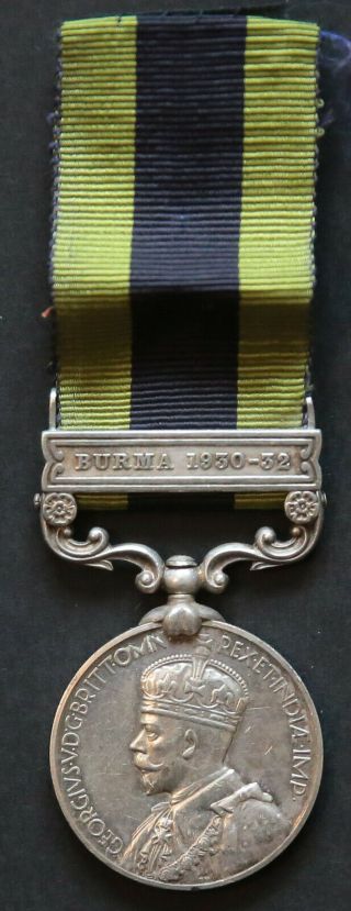 India General Service Medal George - Iv Burma 1930 - 32 Burma Military Police Named