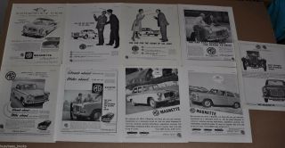 1959 - 64 Mg Magnette Advertisements X9,  British Adverts,  Magnette Mark Iii