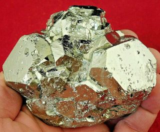 A Huge And 100 Natural Rhombic Pyrite Crystal Cluster Peru 791gr E