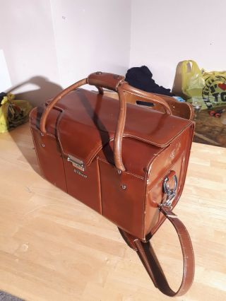 Vintage Nikon Leather Camera Hard - Case / Shoulder Bag (brown,  No Key)