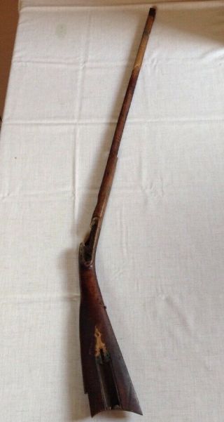 Vintage Antique Large 50 " Kentucky Long Rifle Black Powder Wood Stock