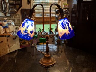 Gorgeous Antique Table Lamp With Arts And Crafts Shades