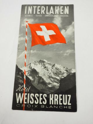 Interlaken Schweiz - Suisse - Hotel Weisses Kreuz Croix Blanche 1940s