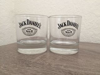 Vintage Jack Daniels Whiskey Rocks Glasses Set Of 2