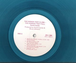 David Cassidy Advance Blue Vinyl Lp The Higher They Climb The Harder They Fall