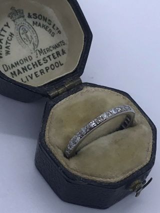 Antique Platinum Full Diamond Eternity Band Ring.