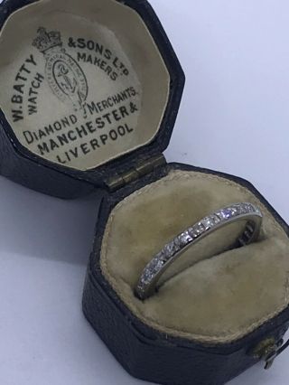 Antique Platinum Full Diamond Eternity Band Ring. 3