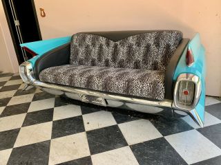Turquoise ‘62 Cadillac Car Couch,  Sofa,  Love Seat,  Auto,  Tail Lights