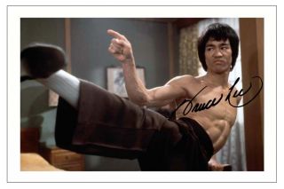 Bruce Lee Autograph Signed Photo Print Kung Fu Enter The Dragon Way Of
