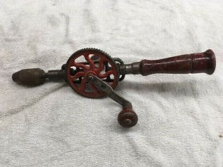 Vintage Millers Falls No.  2 Eggbeater Style Hand Wood Drill Tool Man Cave