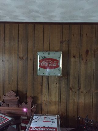 Vintage Coca - Cola 1960’s Light Up Clock Pam Advertising Clock