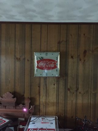 Vintage Coca - Cola 1960’s Light Up Clock Pam Advertising Clock 3