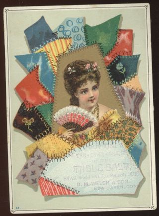 Large 1880s Tc Advertising Star Brand Salt,  D M Welch & Son,  Haven,  Ct.