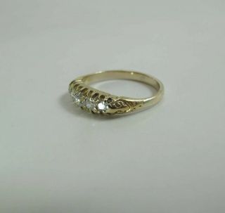 Antique Victorian 14K Gold Five - Stone Old Mine Cut Diamond Ring.  53 Carats 2