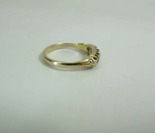 Antique Victorian 14K Gold Five - Stone Old Mine Cut Diamond Ring.  53 Carats 3