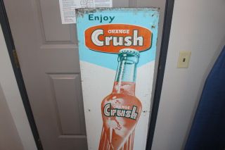 Large Vintage 1950 ' s Orange Crush Soda Pop Gas Station 54 