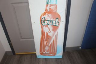 Large Vintage 1950 ' s Orange Crush Soda Pop Gas Station 54 