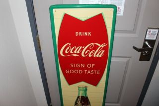 Large Vintage 1960 Coca Cola Fishtail Soda Pop Gas Station 54 