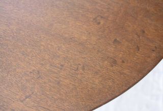 Danish Teak Wood Mid Century Modern Round Wood Dining Table Expandable,  Repaired 3