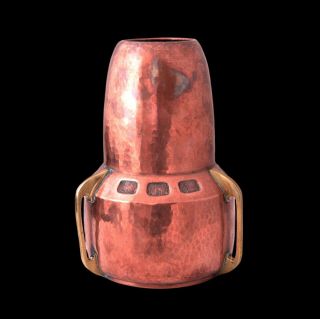 A Large Copper And Brass Wmf Modernist Jugendstil Or Art Nouveau Vase
