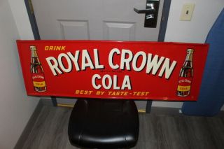 Large Vintage 1951 Rc Royal Crown Cola Soda Pop 54 " Embossed Metal Sign