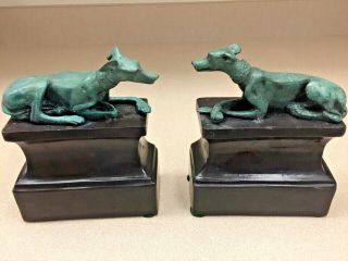 Art Deco Greyhound Bookends Bronze Original/vintage