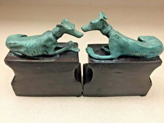 Art Deco Greyhound Bookends Bronze Original/Vintage 2