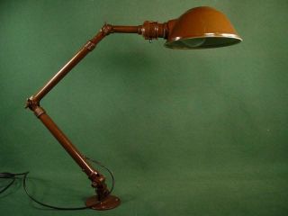 Vintage Antique Industrial Articulated Workbench Drafting Desk Light Lamp