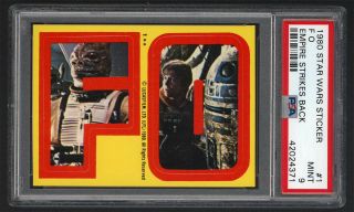 1980 Topps Star Wars Empire Strikes Back Sticker 1,  Fo Psa 9 - Pop 1