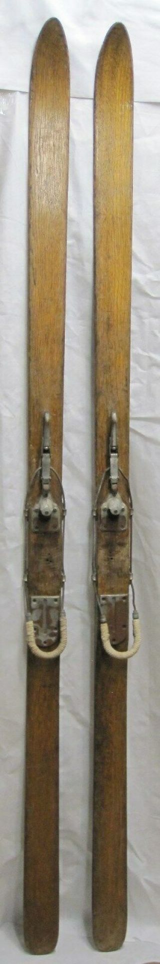 Vintage Wood Skis W/ Metal Bindings,  Ridgetop 83 " Long - Decor