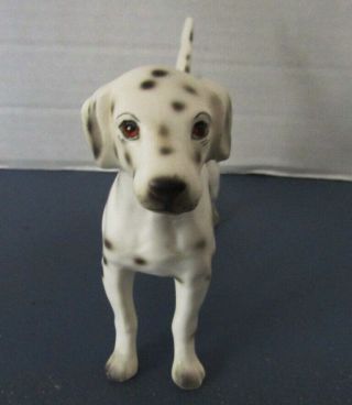 Vintage Ceramic Dalmatian Figurine Dog Black And White 5 - 1/2 " Numbered