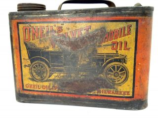 Vintage 1912 Old Tin Oil Can O 