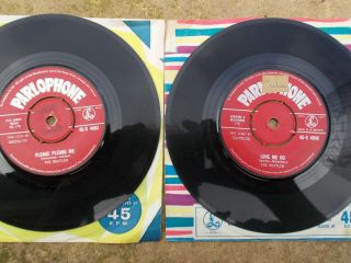 The Beatles - Love Me Do / Please,  Please Me - Red Parlophone 2 X Singles Vg