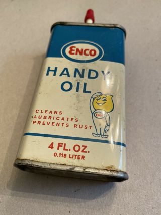 Rare Vintage Enco (humble) Handy Oil 4 Oz Graphic Handy Oiler Oil Can