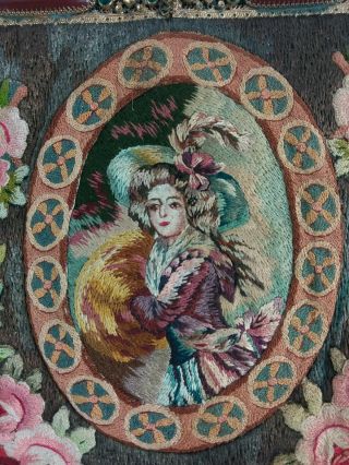 Antique Victorian Tapestry Needlepoint Purse Handbag 2