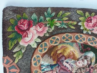Antique Victorian Tapestry Needlepoint Purse Handbag 3