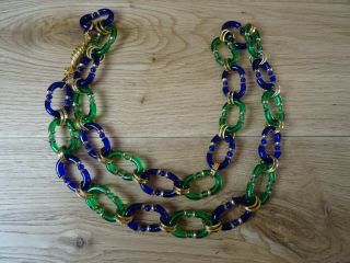 Vintage Archimede Seguso Venetian Murano Glass Chain Necklace For Chanel