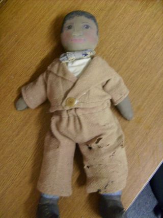 Vintage (male) African American (americana) Cloth Doll Signed Darla Karchella 
