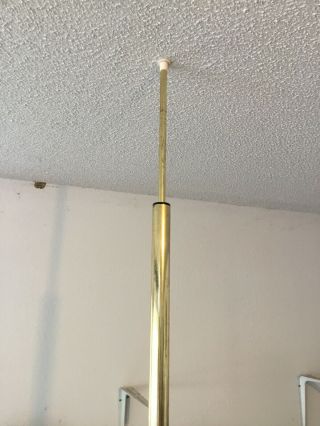Vintage TENSION POLE FLOOR LAMP mid century modern Metal 3 Way 60s retro 2