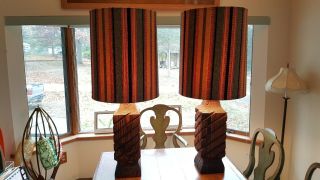 Vintage Mcm Witco Tiki Lamps - Jungle Room