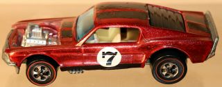 Dte 1971 Hot Wheels Redline 6407 Metallic Red Boss Hoss Mustang W/white Int