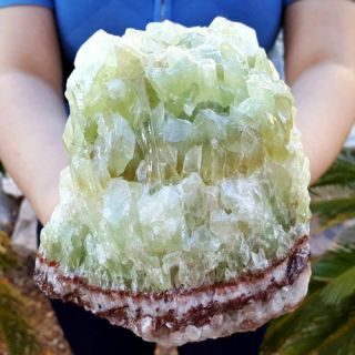 Outstanding Large 5 1/2 Inch Multi Color Green Calcite Crystal