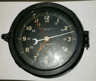 Vintage U.  S Government Chelsea Clock Co.  Boston Navy Military Wall Clock.